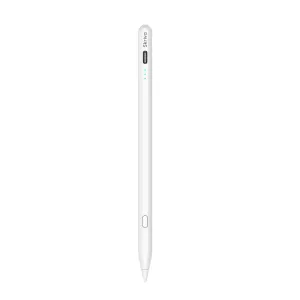 Skriva vit stylus för iPad med knapp, indikatorlampor och spetsig spets på svart bakgrund